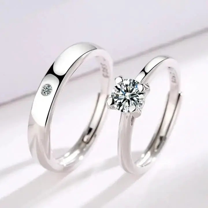 S925 Silver 520 Wedding Couple Ring Men And Women Open Ring Tanabata Anniversary Gift by eprolo