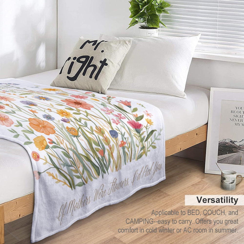 Mother's Day Gift Blanket Wildflower Garden Personalized - Cherished Harbor Gifts