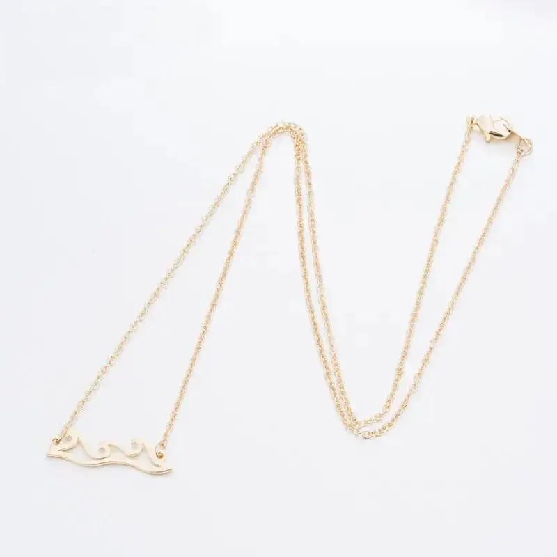 Stainless Steel Wave Necklaces & Pendants Beach Wedding Necklace Surfer Gift Tropical Wedding Jewelry by eprolo