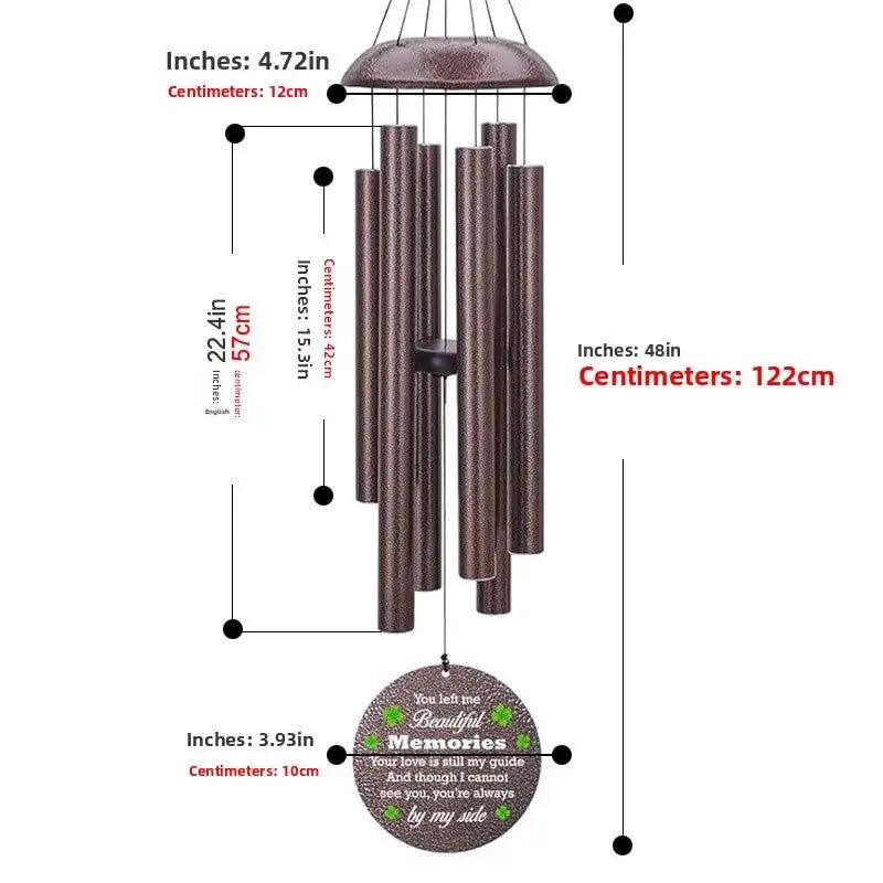 Metal Memorial Wind Chime | 26-50" Outdoor Garden Chimes by TED