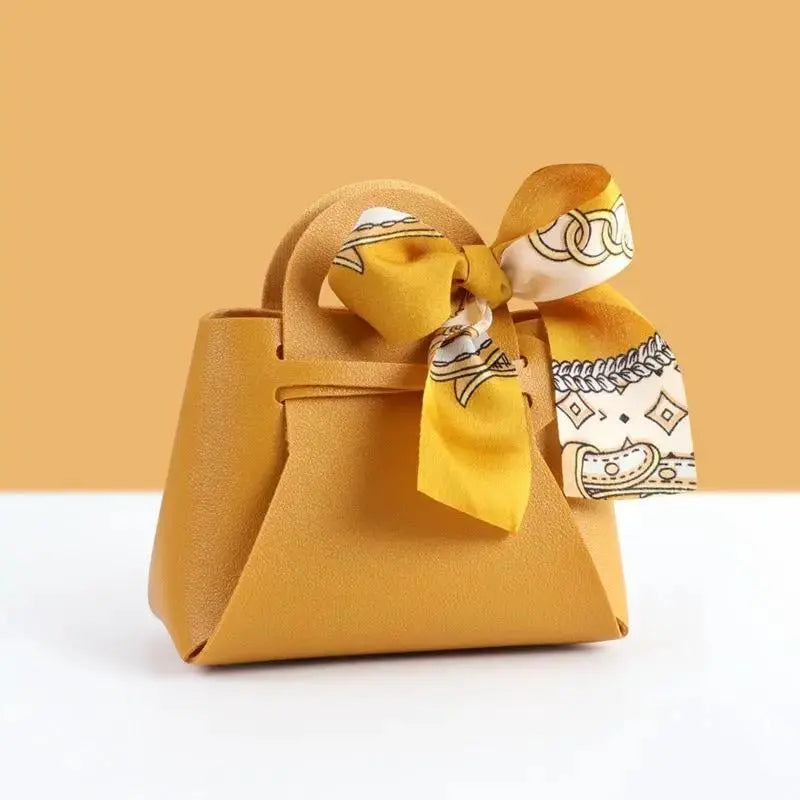 Light Luxury Style PU Leather Handheld Candy Gift Box Wedding Gift with Handheld Gift Wedding Candy Bag by eprolo