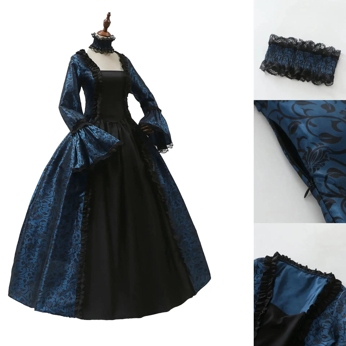 Gothic Halloween Costume Women - Victorian Long Dress Outfit by EPR
