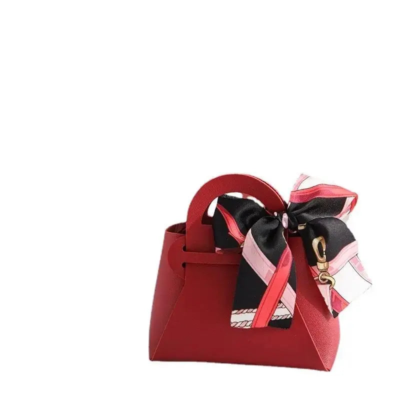 Light Luxury Style PU Leather Handheld Candy Gift Box Wedding Gift with Handheld Gift Wedding Candy Bag by eprolo
