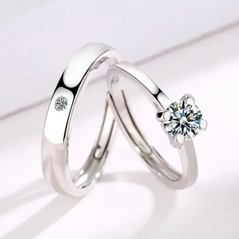 S925 Silver 520 Wedding Couple Ring Men And Women Open Ring Tanabata Anniversary Gift by eprolo