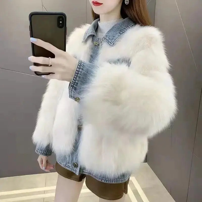 Denim Patchwork Jacket Women by eprolo