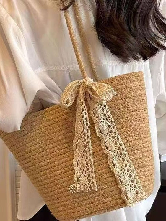 Extra Large Straw Tote for Beach and Everyday Use - Cherished Harbor Gifts