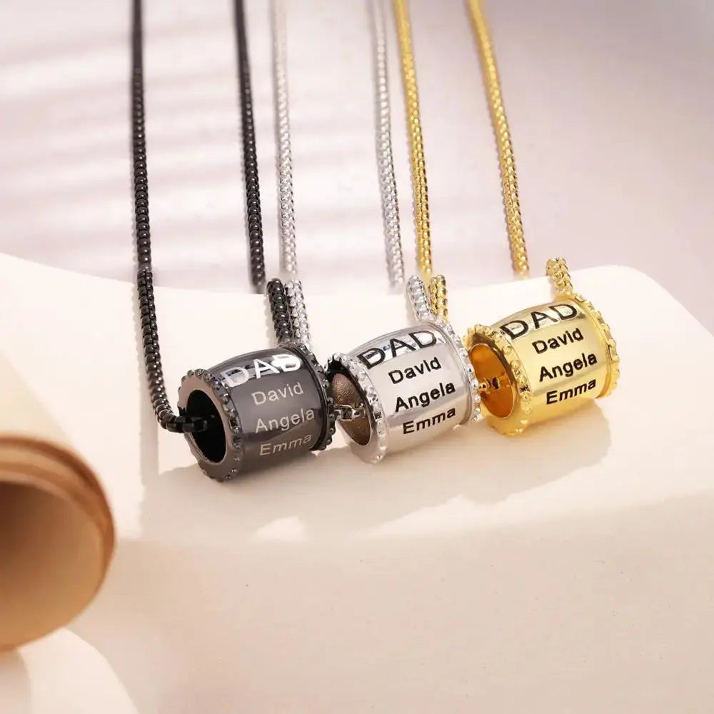 Personalized Dad Necklace | Custom Name Engraved Titanium Steel Father?s Gift by TED