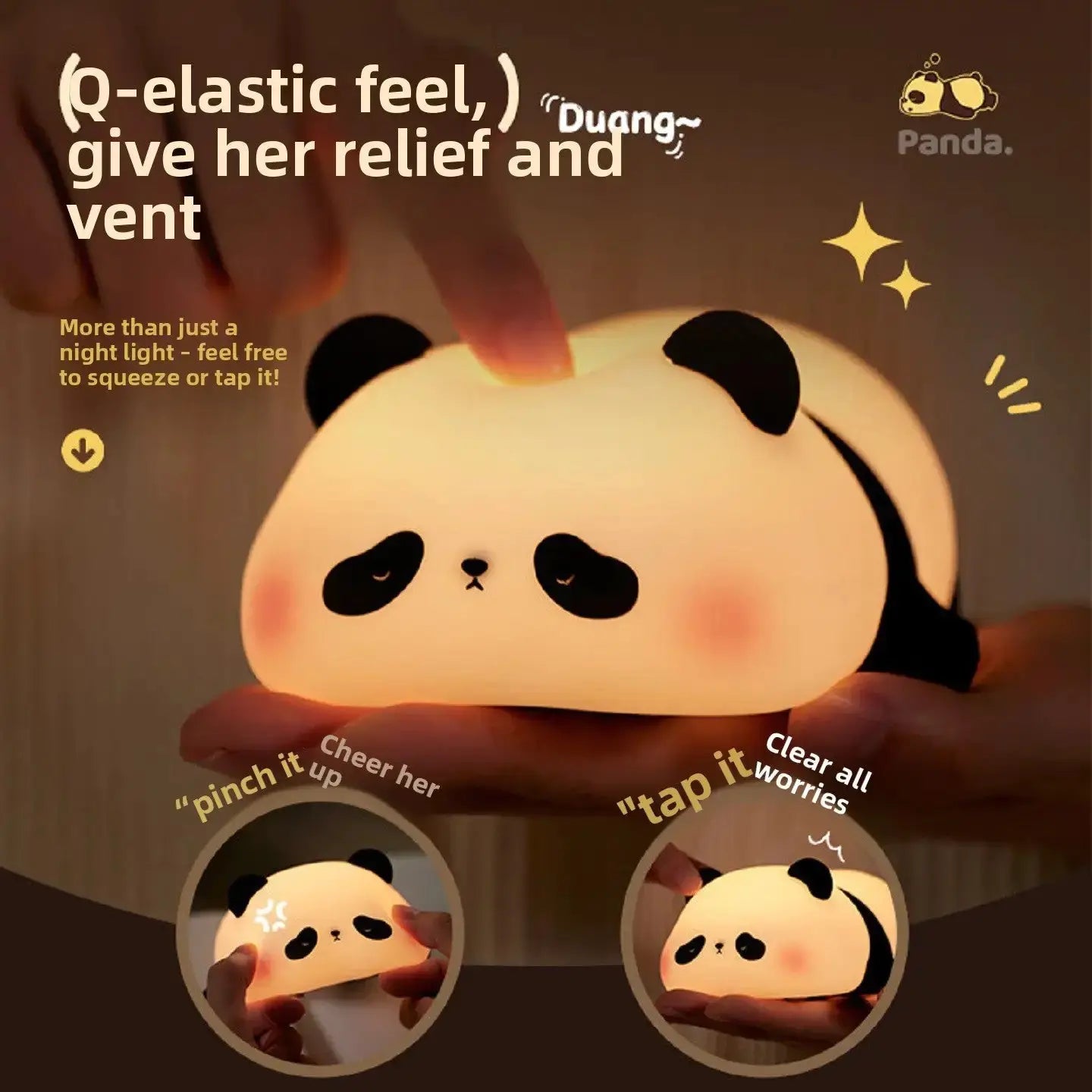 Cute Panda LED Night Light | Touch-Control USB Bedside Lamp by TED