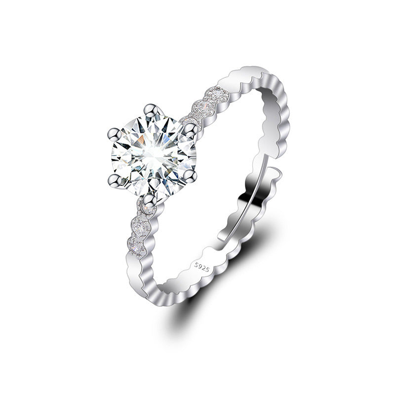 Adjustable Engagement Ring - Cubic Zirconia Promise Ring - Cherished Harbor Gifts