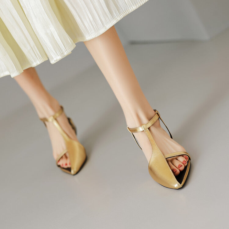 Stylish Leather Pointed Toe Sandals for Summer Wear - Cherished Harbor Gifts