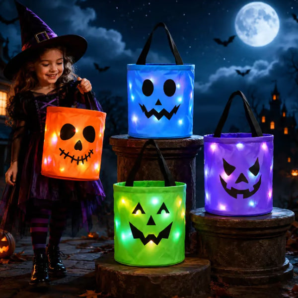 LED Halloween Candy Bucket for Trick or Treating Fun - Cherished Harbor Gifts
