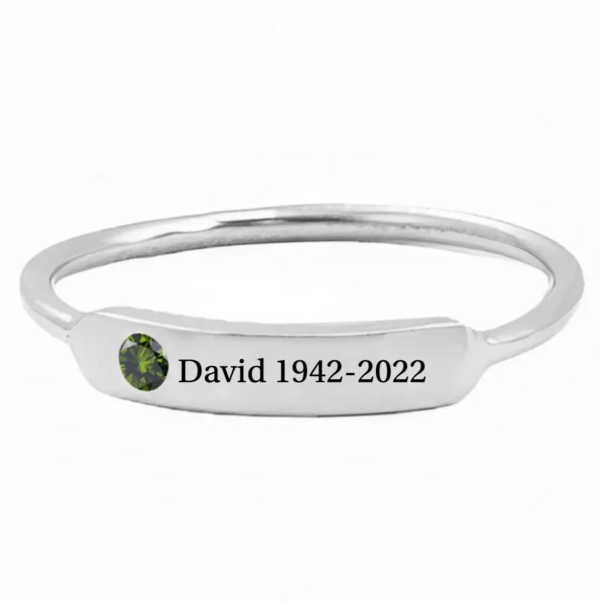 Custom Engraved Birthstone Ring in Gold, Silver & Rose Gold - Cherished Harbor Gifts