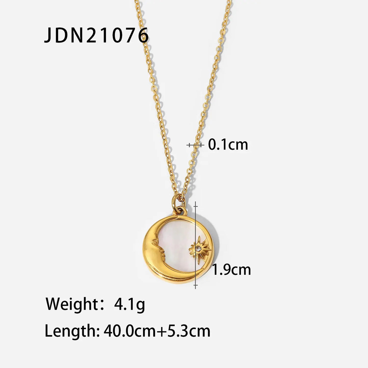 Stainless Steel Inlaid with Diamonds Vintage Mother-Of-Pearl Jewelry Classic Fashion Cross-Border