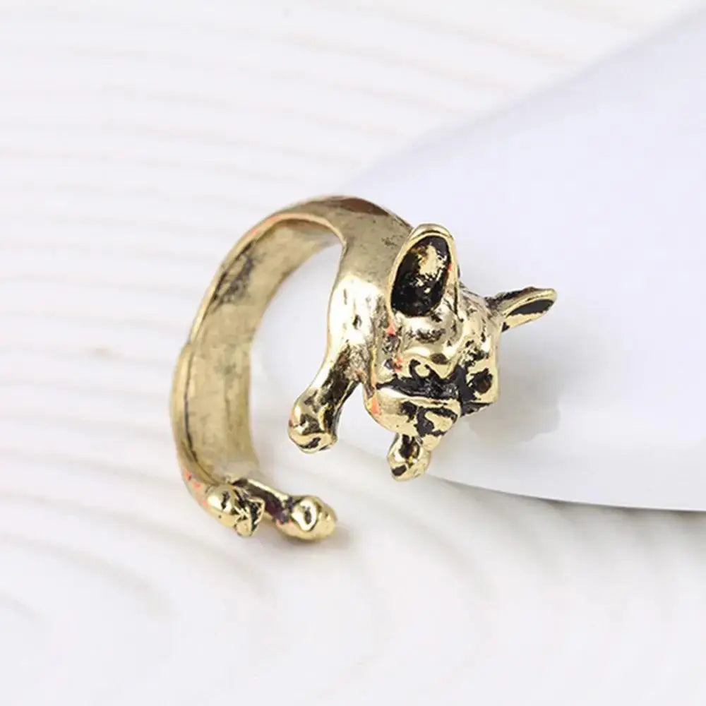 Cute Dog Lover Jewelry Gift - Adjustable Open Ring by EPR