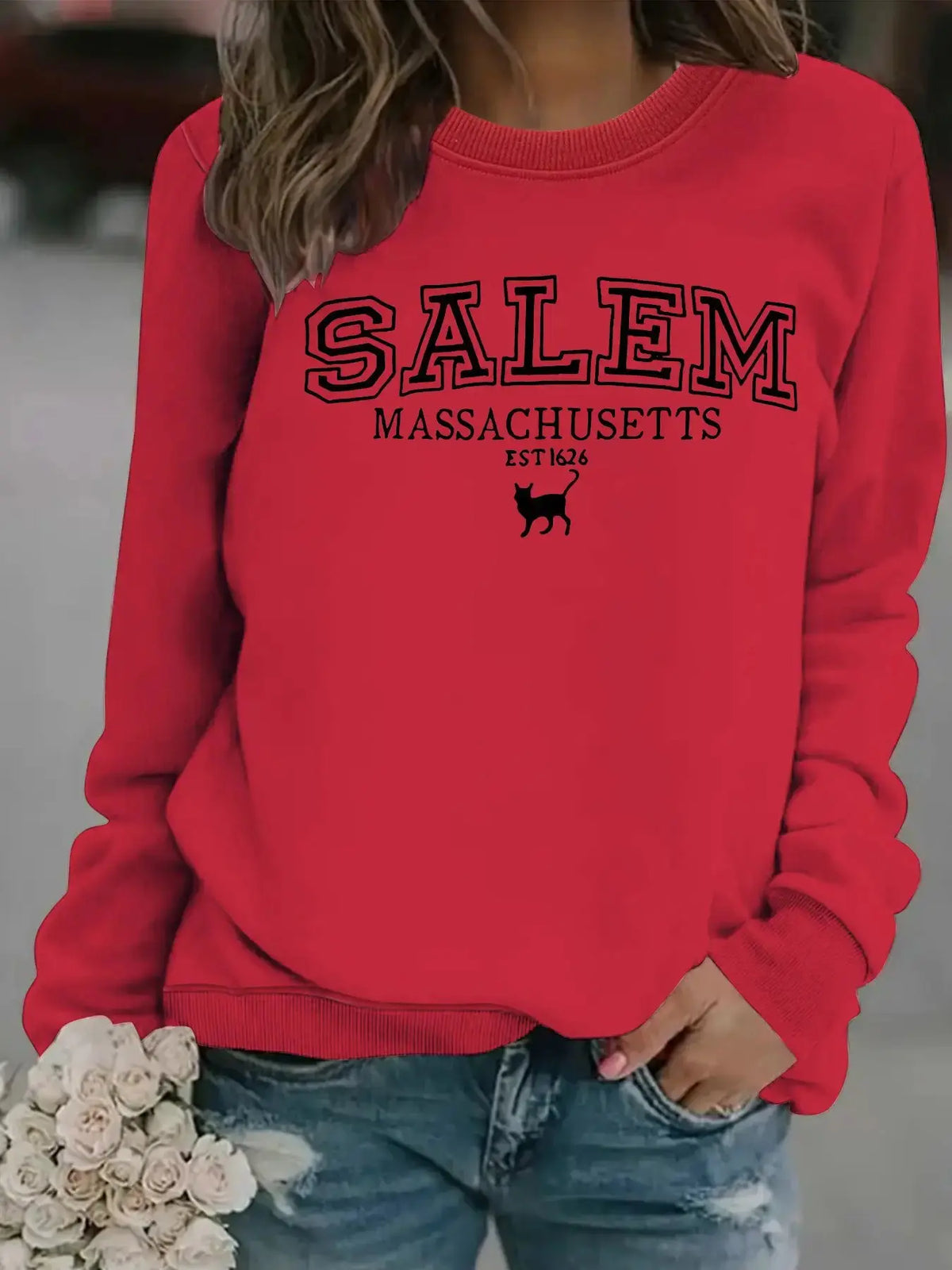 Stylish Halloween Cat Sweatshirt for Cat Lovers by EPR