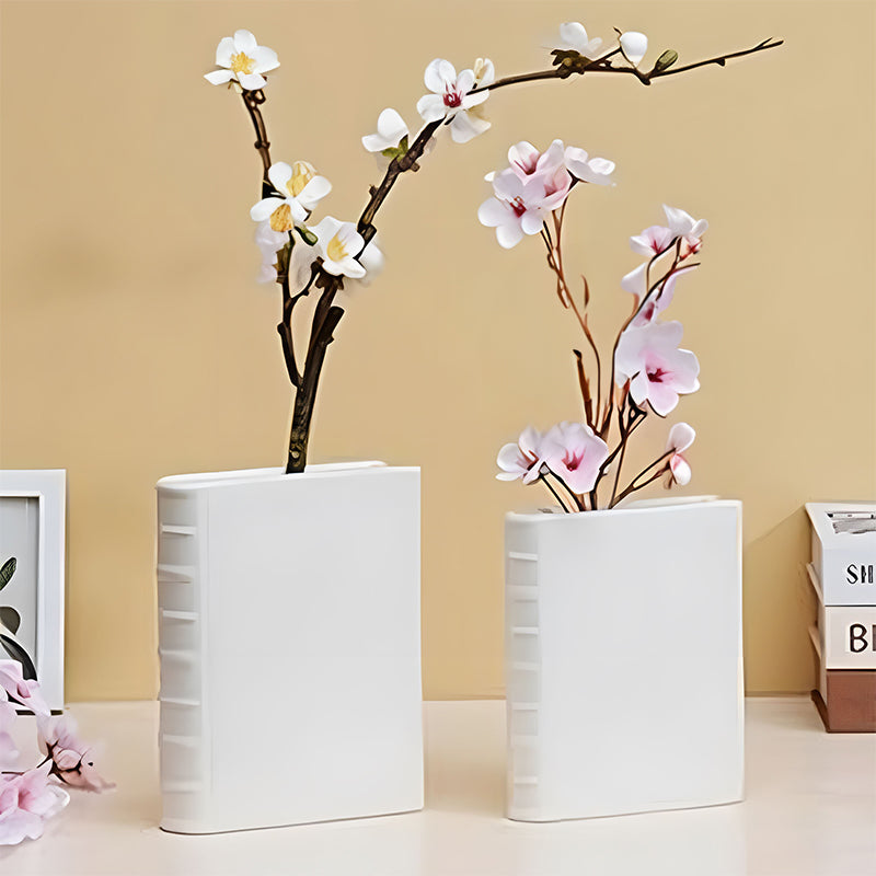 Set of 2 Ceramic Book Vases for Home Décor and Gifts - Cherished Harbor Gifts
