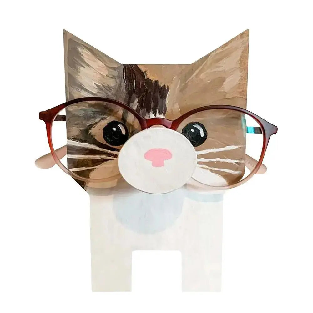 Wooden Animal Glasses Holder Stand – Cute Corgi Cat Sloth Eyeglass Display Gift by EPR