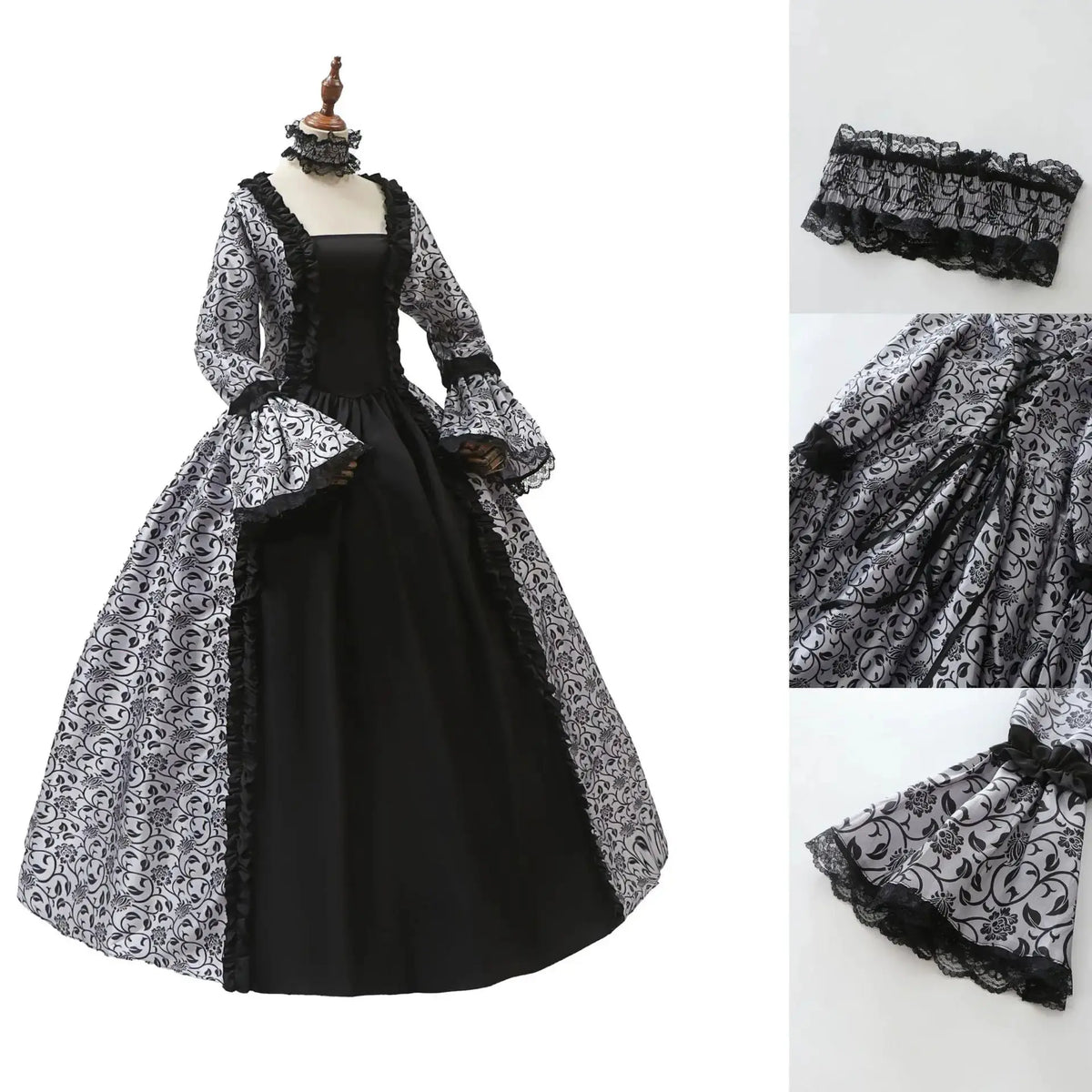 Gothic Halloween Costume Women - Victorian Long Dress Outfit by EPR