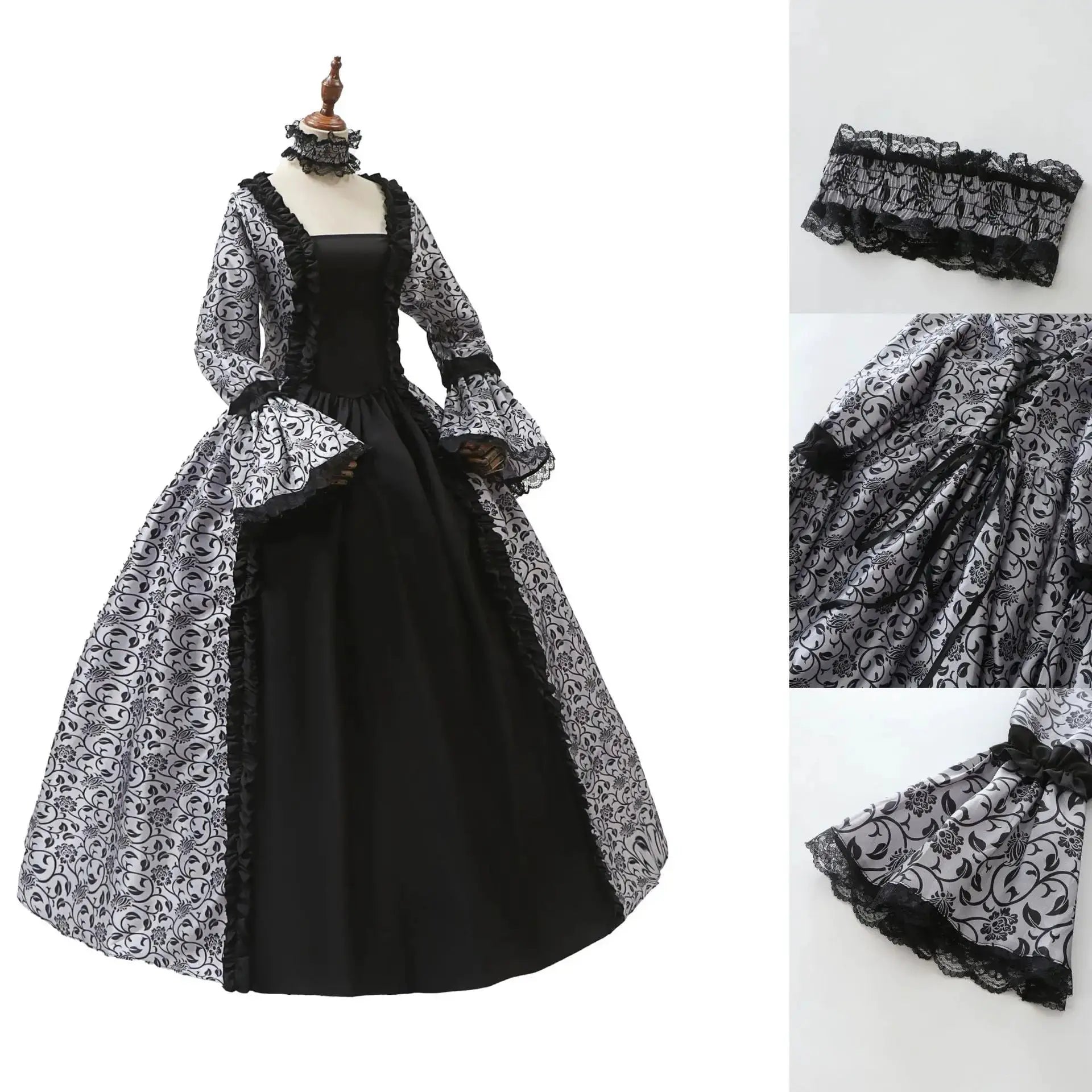 Gothic Halloween Costume Women - Victorian Long Dress Outfit by EPR