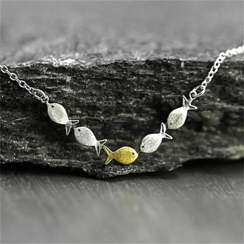 Silver Swimming Fish Necklace for Women | Ocean Jewelry Gift by EPR