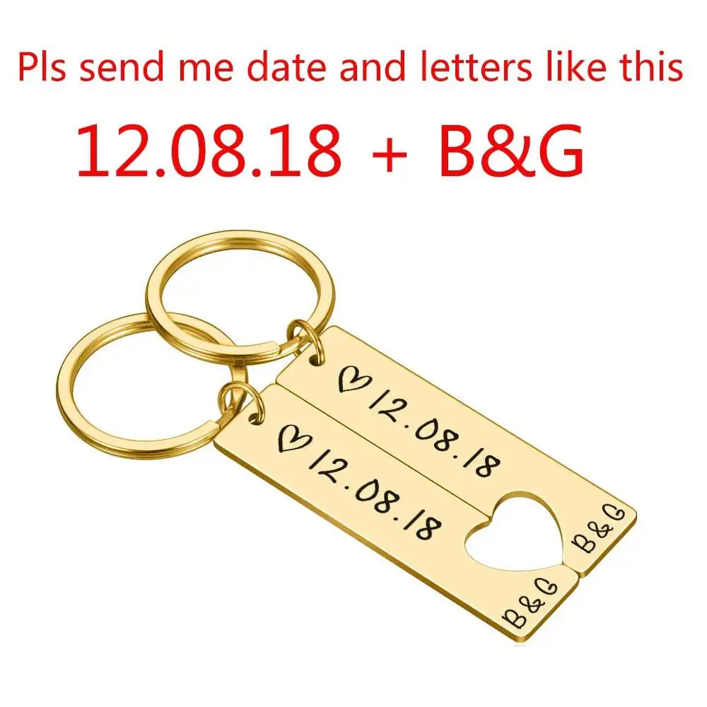 Custom Heart Keychain – Engraved Gift for Couples by EPR