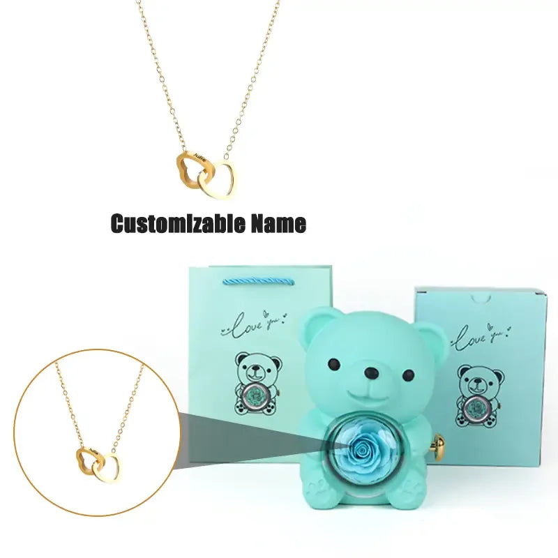 Romantic Teddy Bear Gift Jewelry Box with Necklace & Ring by EPR