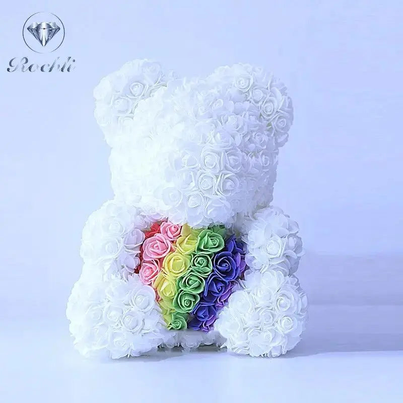 Heart hugging rose bear simulation bouquet as a birthday gift for teddy bears by eprolo