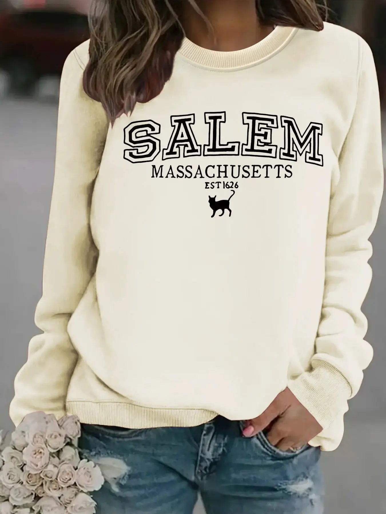 Stylish Halloween Cat Sweatshirt for Cat Lovers by EPR
