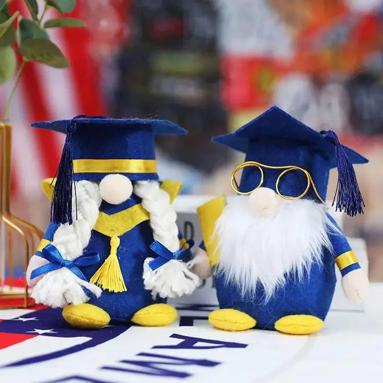 Graduation season blue dwarf faceless doll gift opening doctor hat Rudolph doll decoration toys by eprolo