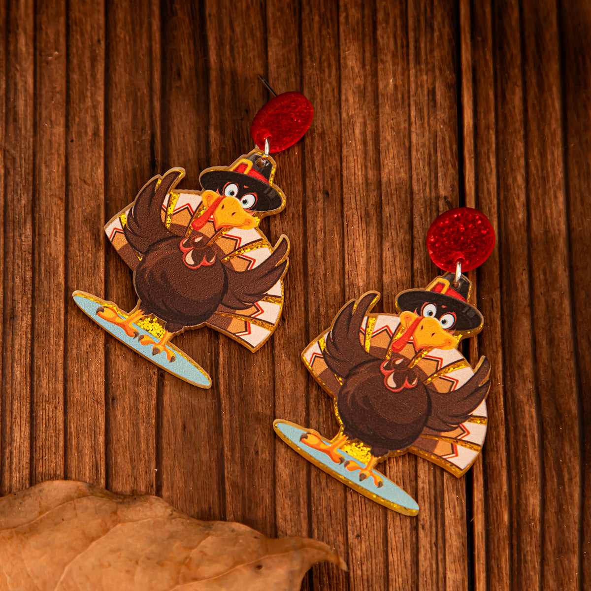 Cute Thanksgiving Turkey Earrings for Fall Celebrations - Cherished Harbor Gifts