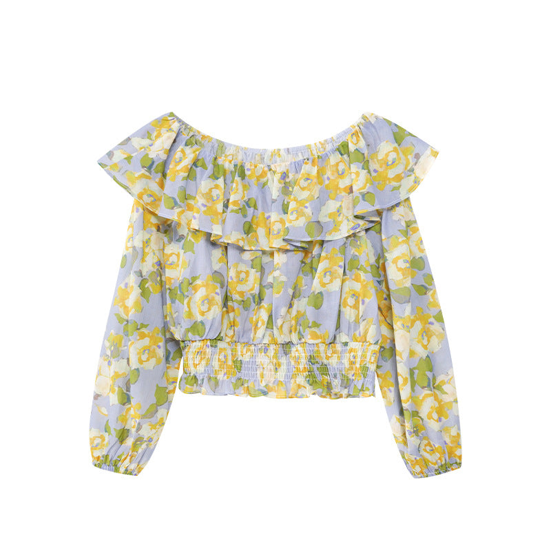 Women's Floral Ruffle Collar Blouse for Elegant Style - Cherished Harbor Gifts