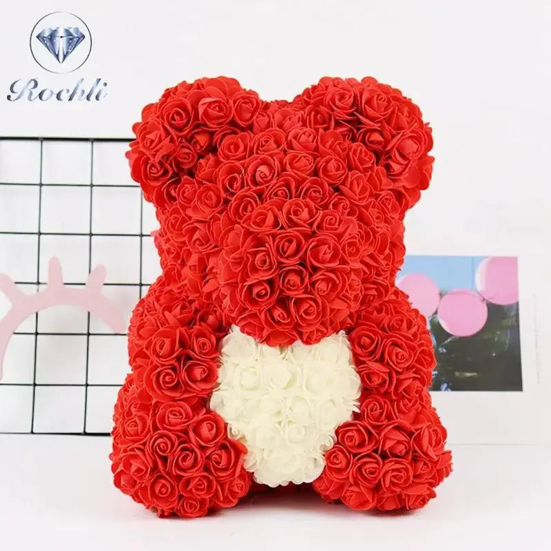 Heart hugging rose bear simulation bouquet as a birthday gift for teddy bears by eprolo