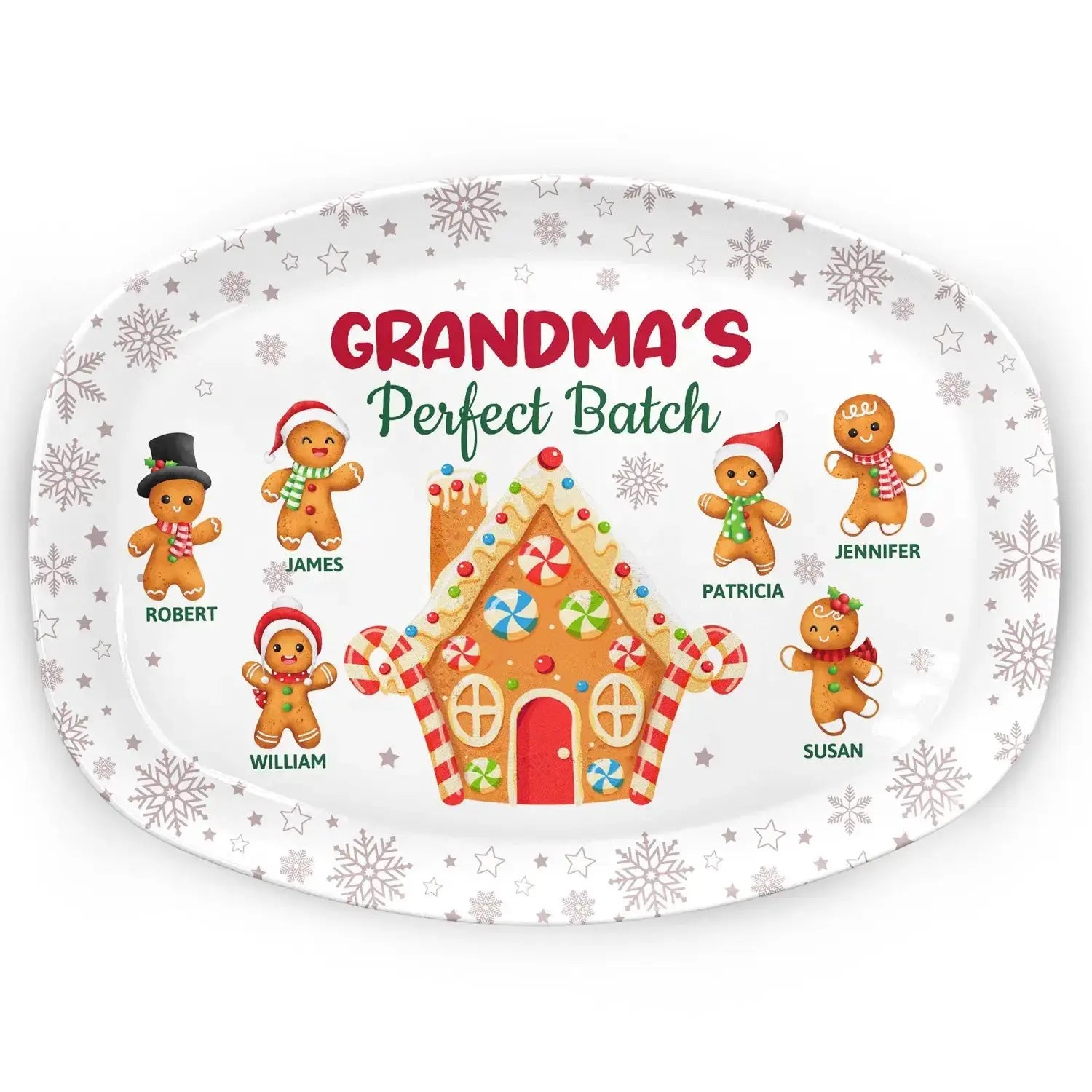 Unique Grandma Gift - Personalized Christmas Plate for Family by Inkedjoy