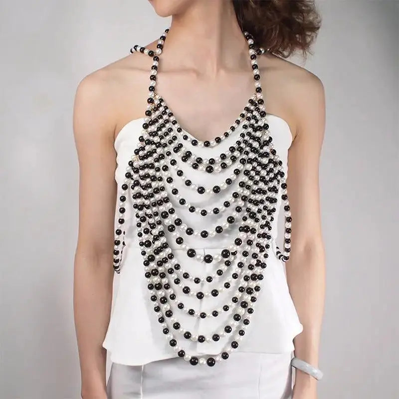 Banquet Dress Accessories Fashion Sweater Chain Beaded Necklace Small Accessories by eprolo