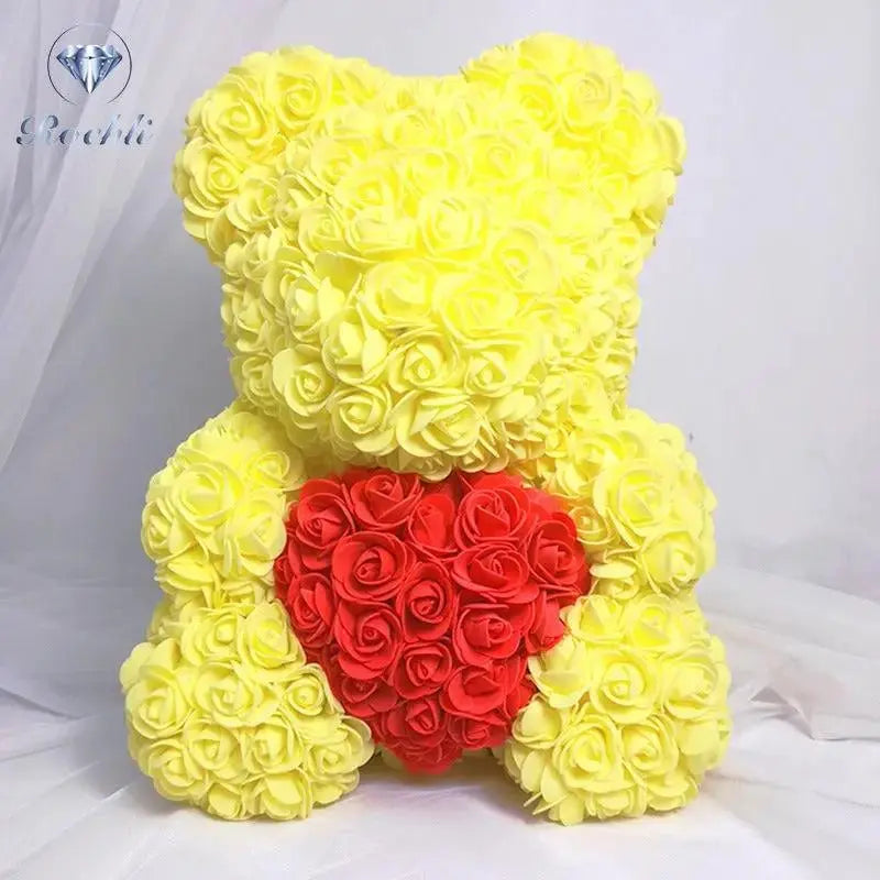 Heart hugging rose bear simulation bouquet as a birthday gift for teddy bears by eprolo