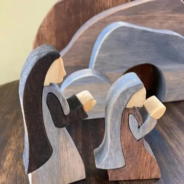 Wooden Easter Resurrection Scene | Christian Empty Tomb Décor with Angel by EPR