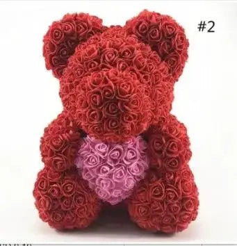 Heart hugging rose bear simulation bouquet as a birthday gift for teddy bears by eprolo