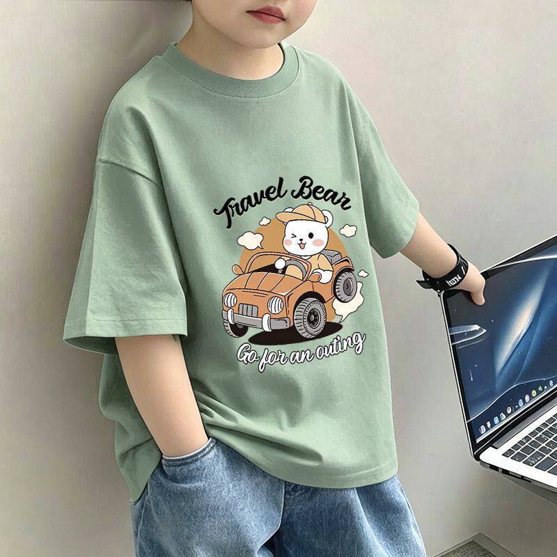Boys Graphic T-Shirt - Short Sleeve Cartoon Cotton Tee - Cherished Harbor Gifts