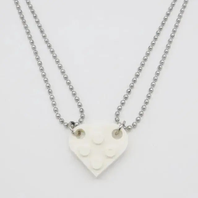 Couples Matching Necklaces - 2-Piece Heart Pendant Set by EPR