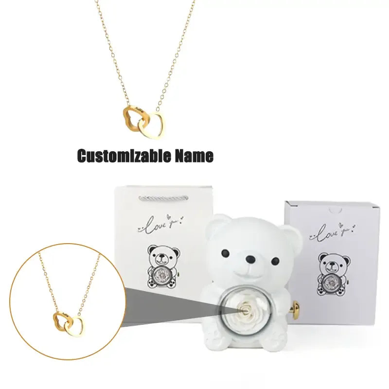 Romantic Teddy Bear Gift Jewelry Box with Necklace & Ring by EPR