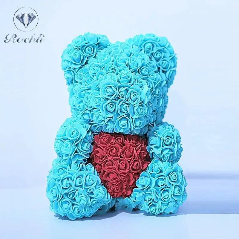 Heart hugging rose bear simulation bouquet as a birthday gift for teddy bears by eprolo