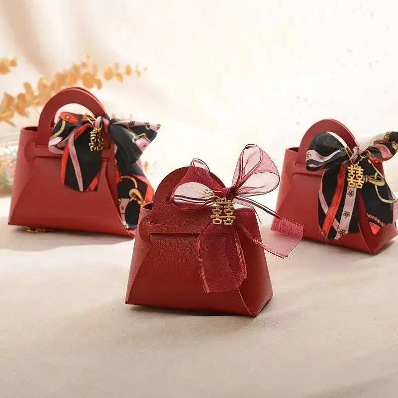 Light Luxury Style PU Leather Handheld Candy Gift Box Wedding Gift with Handheld Gift Wedding Candy Bag by eprolo