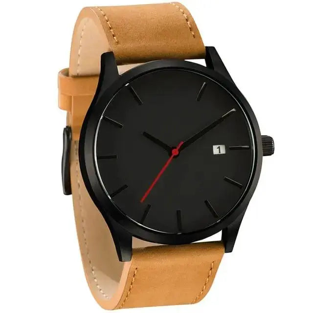 Men's Quartz Sport Watch - 46mm Stainless Steel & Leather by EPR