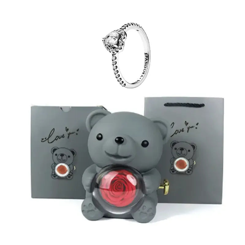 Romantic Teddy Bear Gift Jewelry Box with Necklace & Ring by EPR