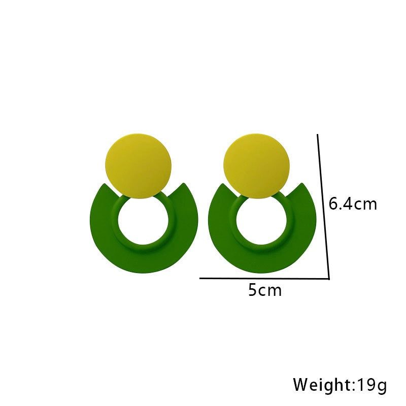 Modern Geometric Earrings - Stylish Circle Alloy Earrings - Cherished Harbor Gifts