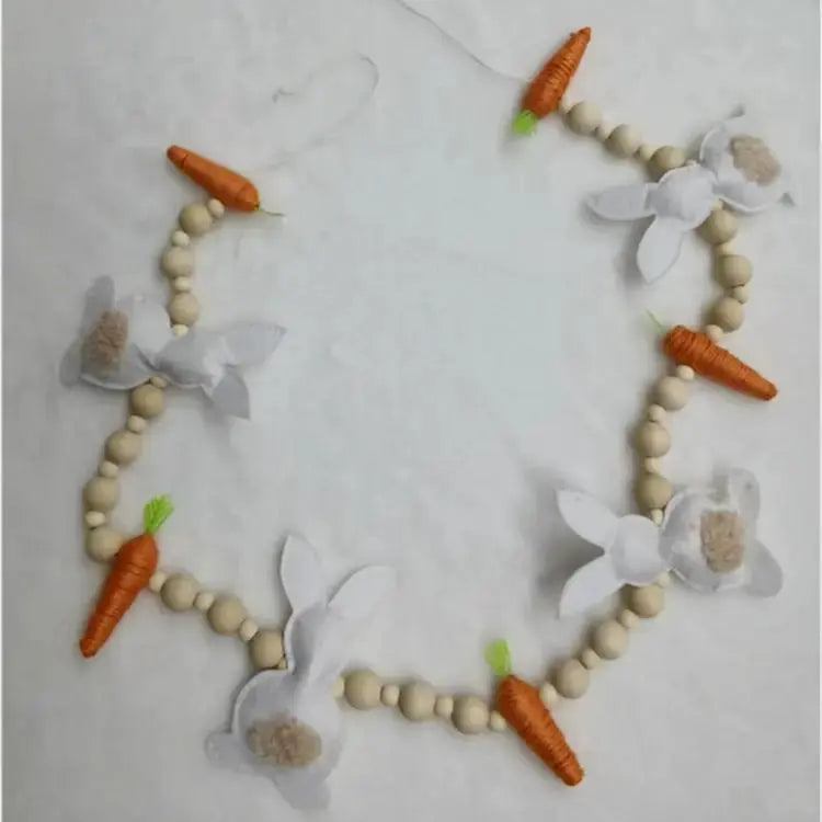 Handmade Easter Bunny Carrot Felt Garland | Festive String Decoration | 23.6 Inches by EPR
