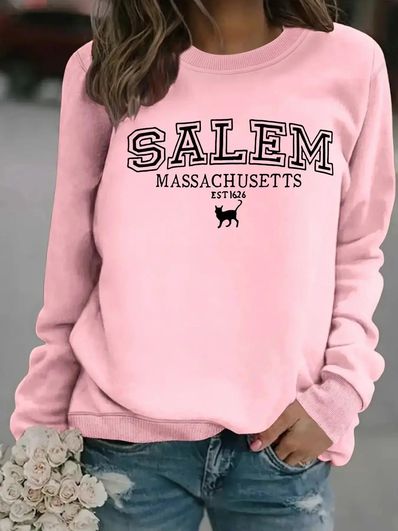 Stylish Halloween Cat Sweatshirt for Cat Lovers by EPR
