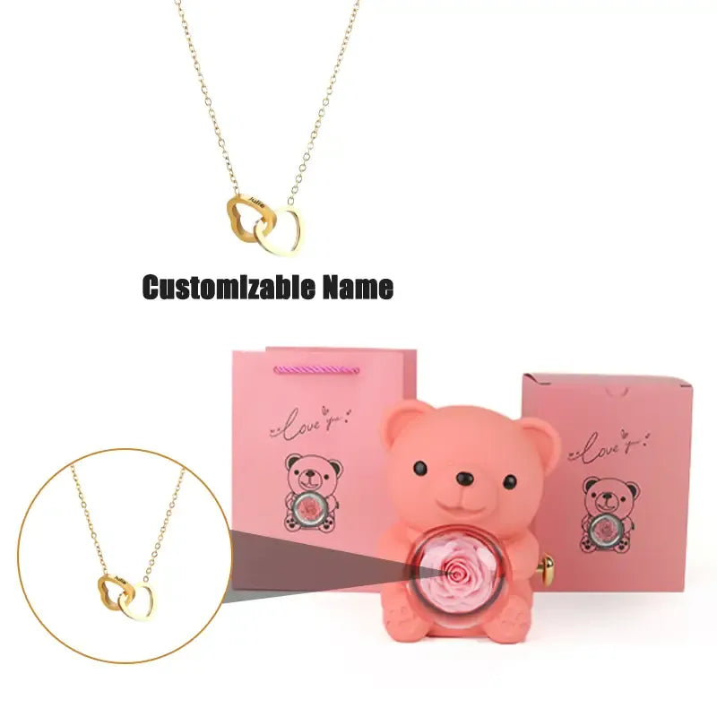 Romantic Teddy Bear Gift Jewelry Box with Necklace & Ring by EPR
