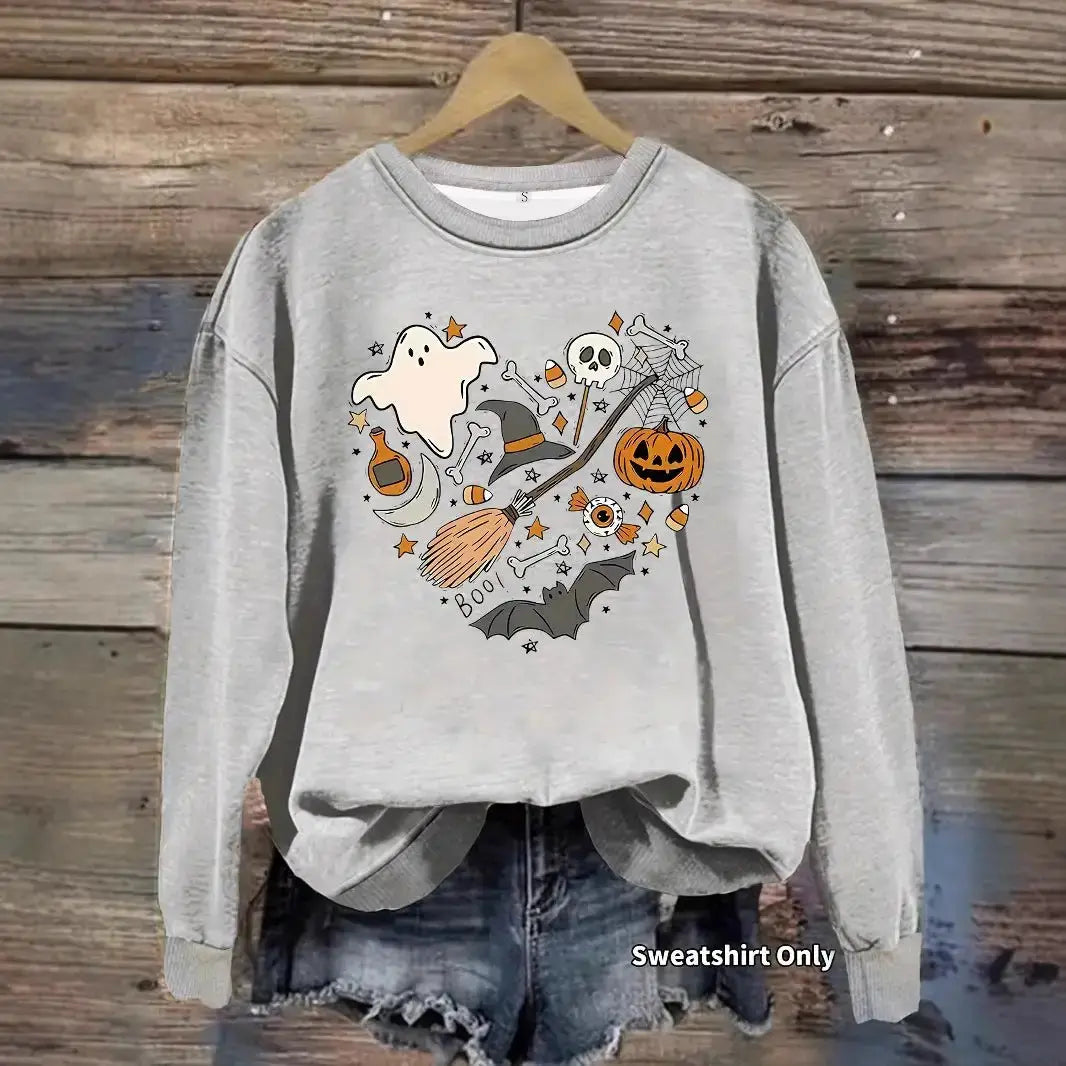 Cozy Halloween Pumpkin Sweatshirt for Women - Fall Pullover by EPR
