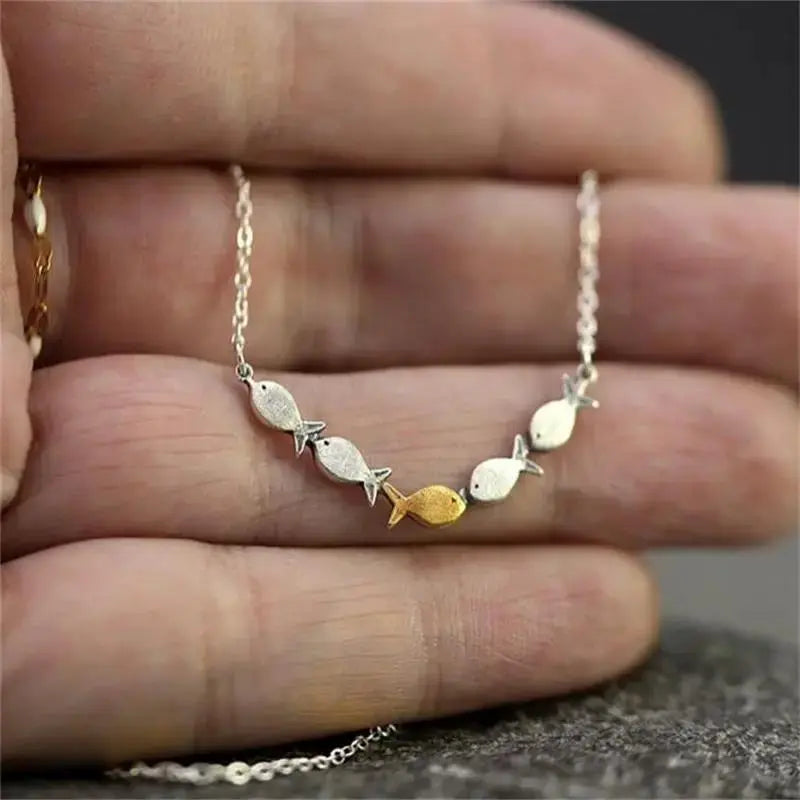 Silver Swimming Fish Necklace for Women | Ocean Jewelry Gift by EPR
